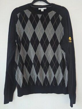 Cutter & Buck University of Iowa Hawkeyes Argyle Sweater Pullover Knit Men's L